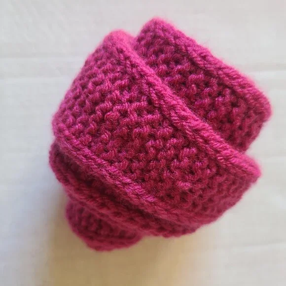 Sophie Scarf Classic Design Small Double Wrap Handmade Knitted Acrylic Magenta - Picture 15 of 15